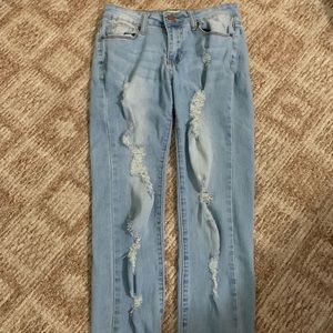 Ripped light wash jeans